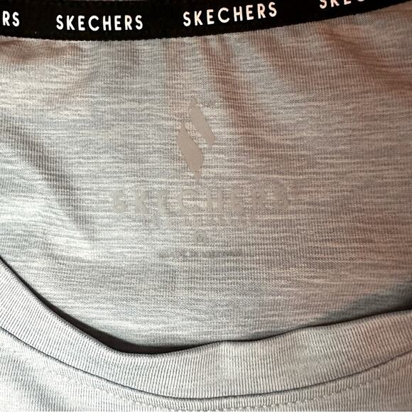 Skechers Go Walk Short Sleeve Tunic Hi Low Blue Top Medium Top Blue Lightweight - Picture 8 of 15